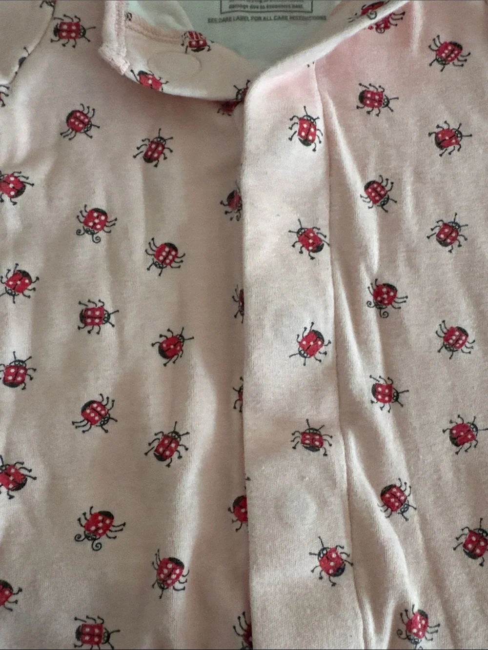 Magnetic Me Baby Pink Ladybug Print One-Piece Footed Sleeper